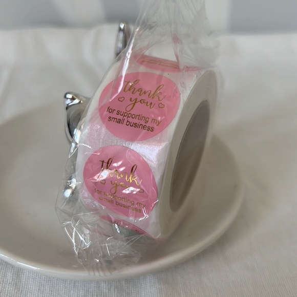 500 Thank you stickers 1” pink - Picture 9 of 9